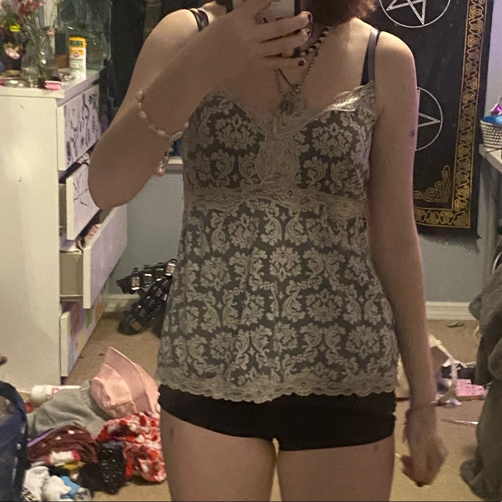 grey babydoll tank